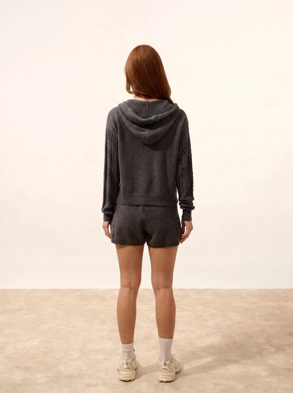 POLARA pullover mit kapuze anthrazit meliert