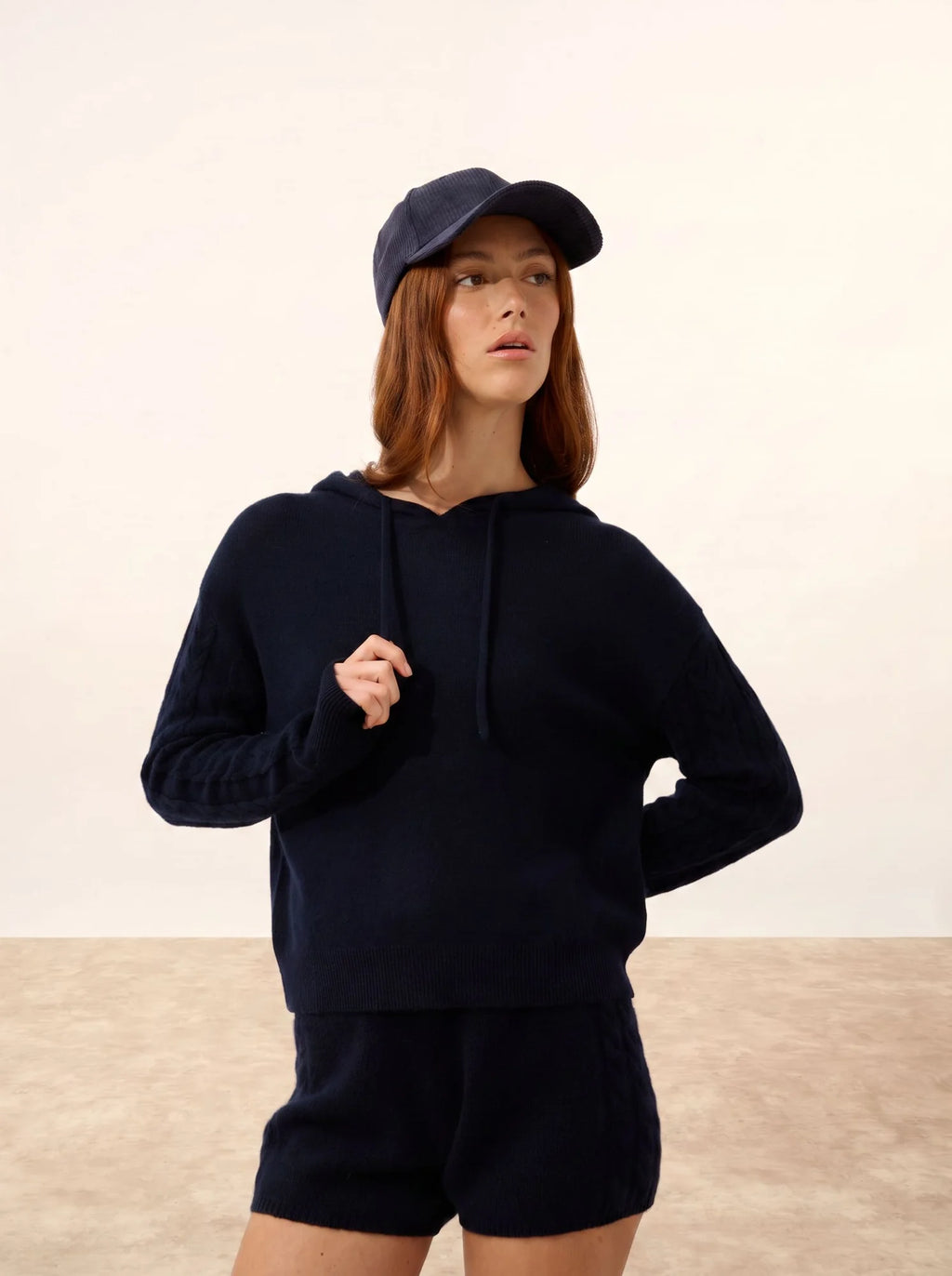 POLARA pullover mit kapuze marineblau