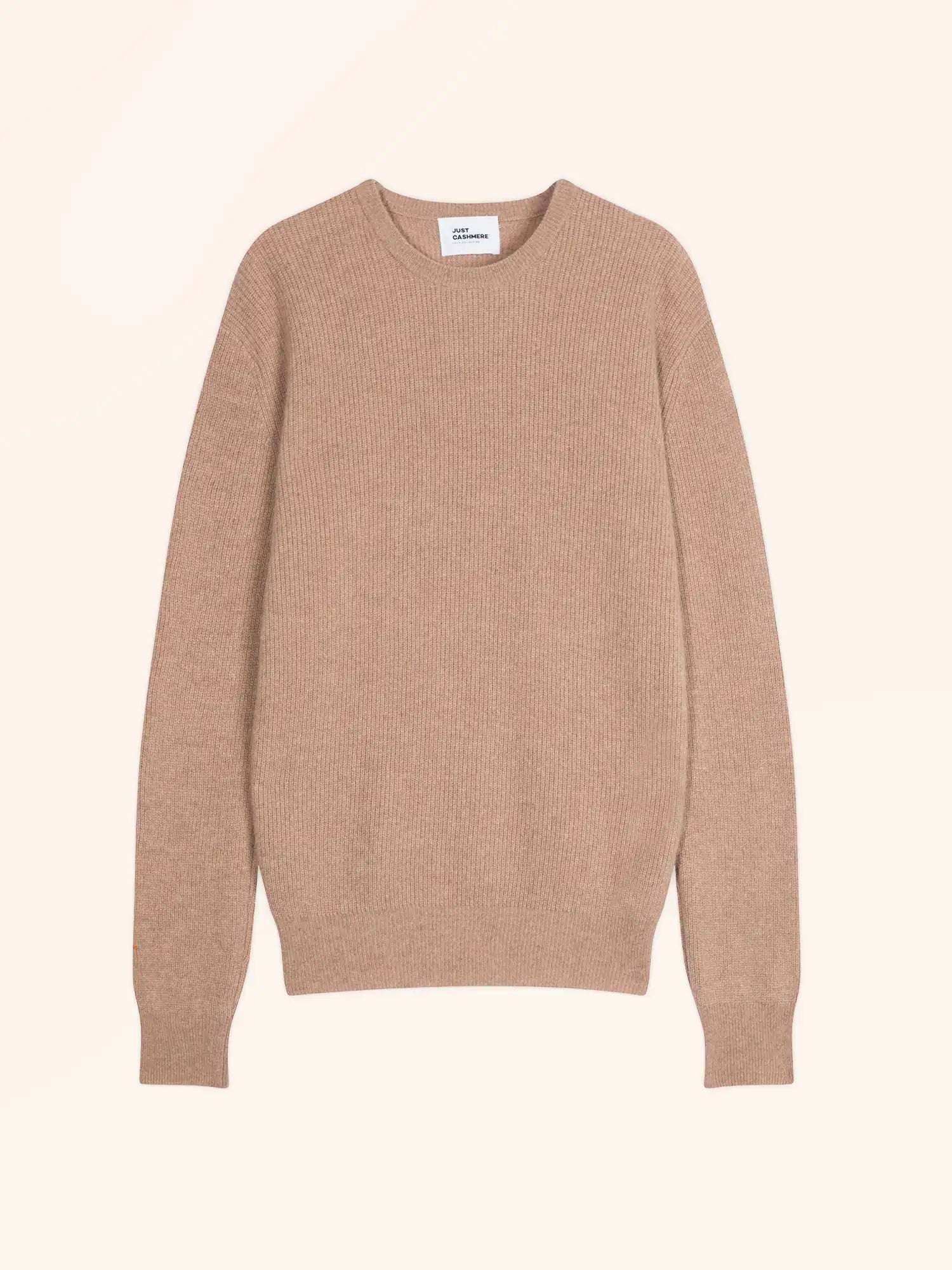 BRENNAN pullover rundhalsausschnitt camel meliert