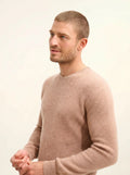 BRENNAN pullover rundhalsausschnitt camel meliert