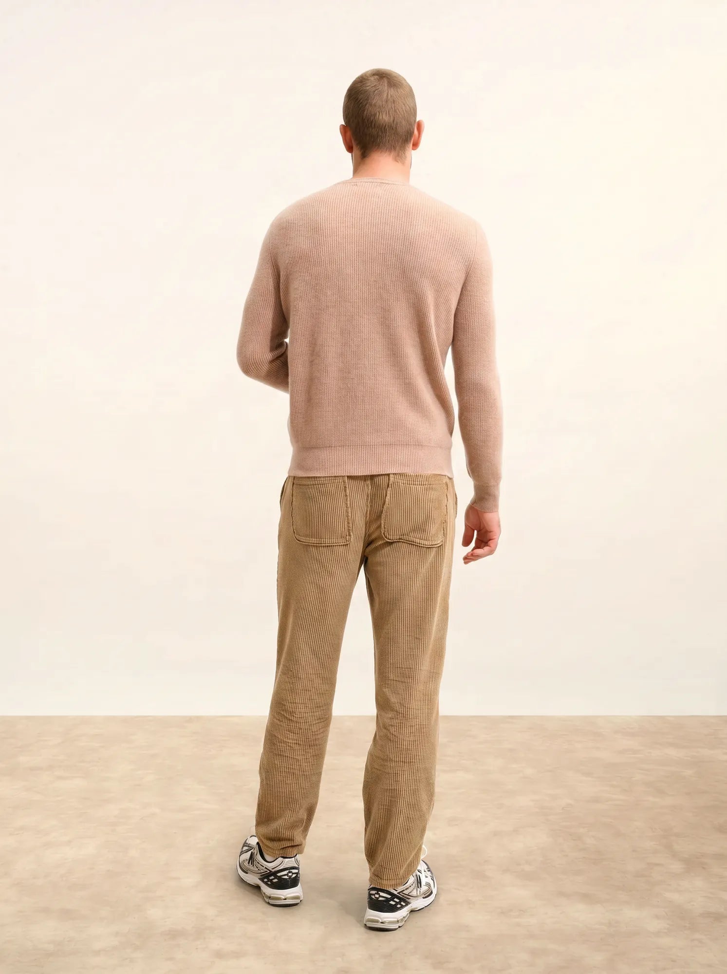 BRENNAN pullover rundhalsausschnitt camel meliert