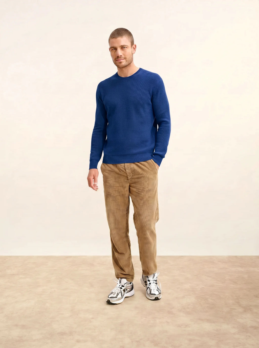 BRENNAN pull col rond outremer