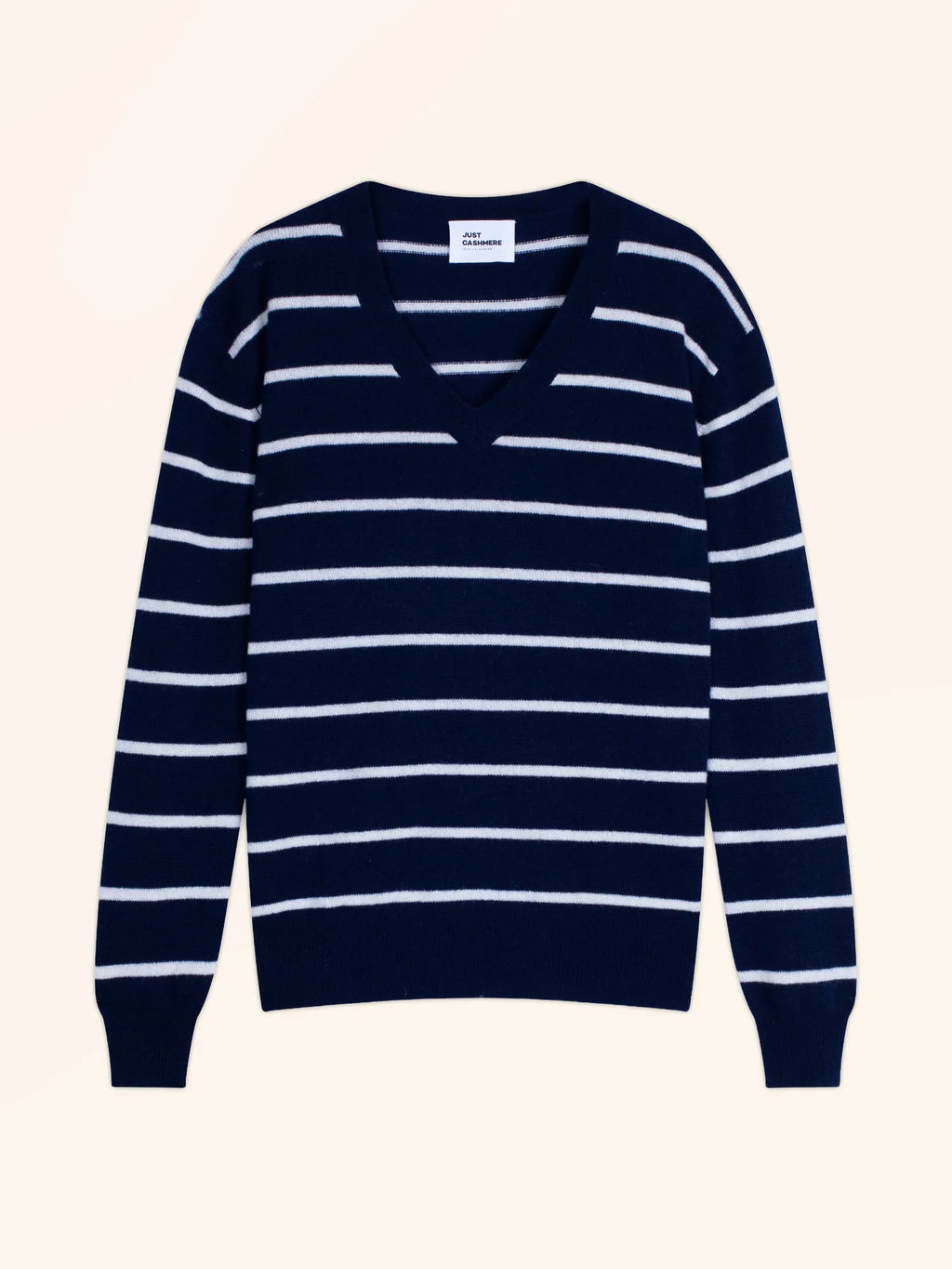 CÉLIMÉE pullover v-ausschnitt marineblau und elfenbein