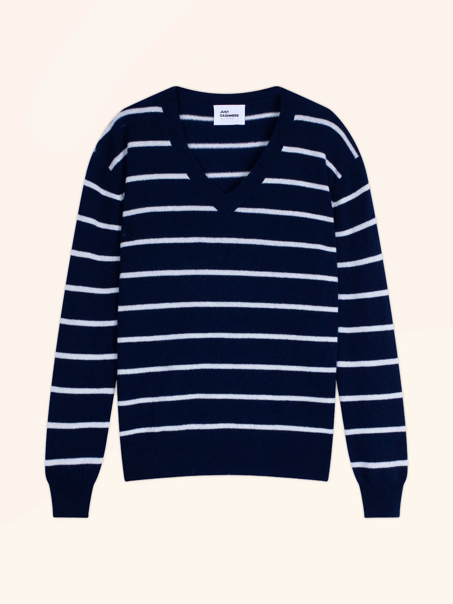 CÉLIMÉE pullover v-ausschnitt marineblau und elfenbein