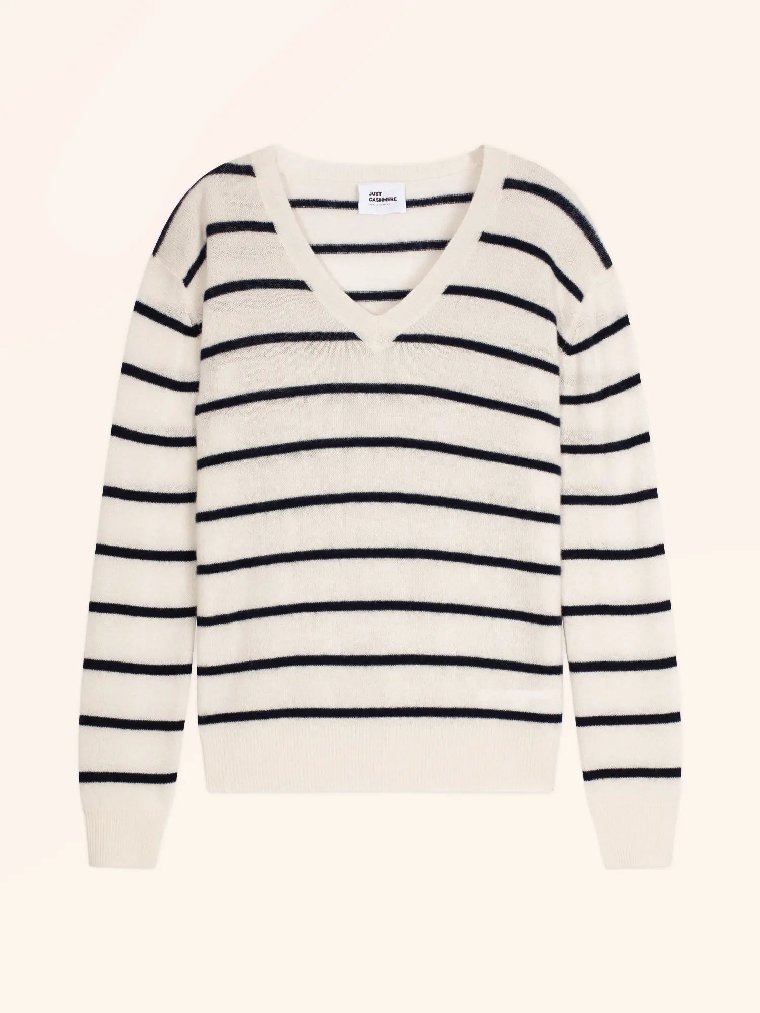 CÉLIMÉE pullover v-ausschnitt marineblau und elfenbein