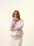 ORÉLIS pullover rollkragen malve und elfenbein