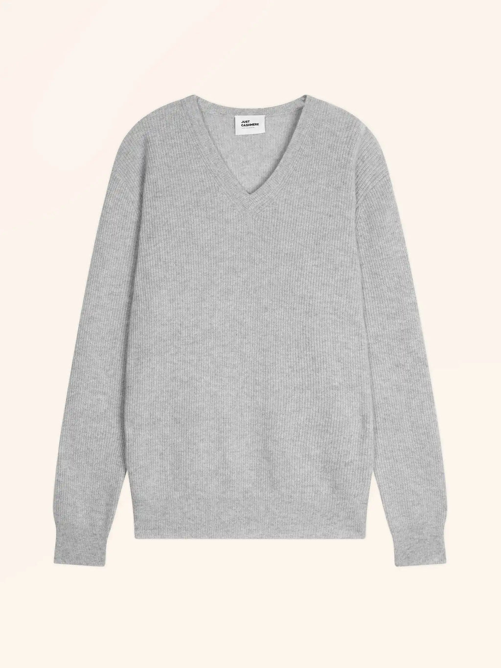 MEVRON pullover v-ausschnitt hellgrau meliert