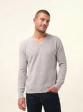 MEVRON pullover v-ausschnitt hellgrau meliert