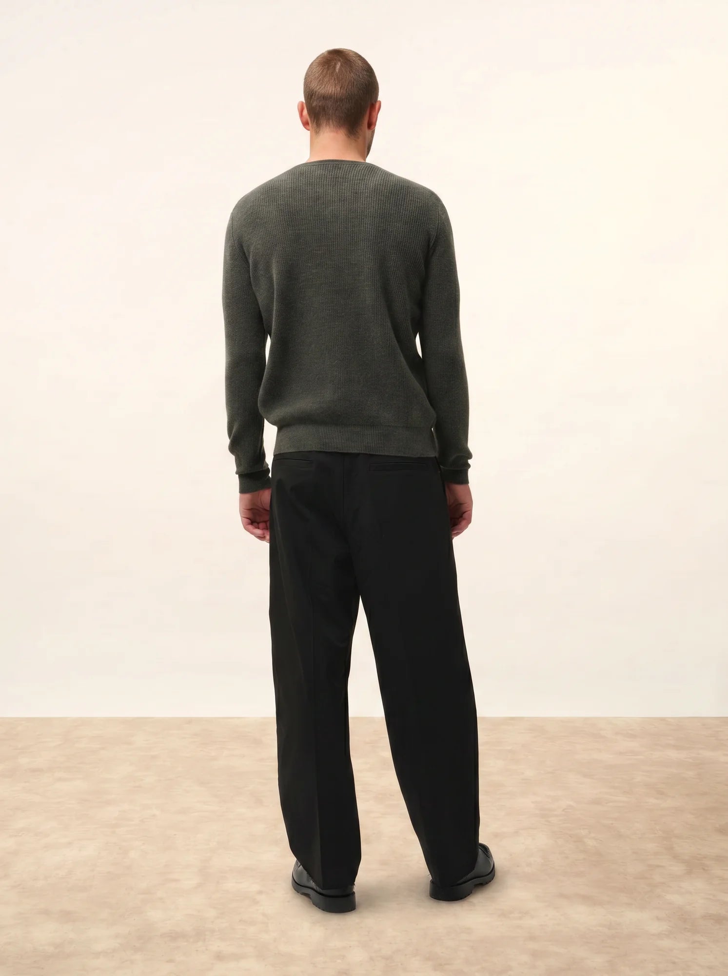 MEVRON pullover v-ausschnitt khaki meliert