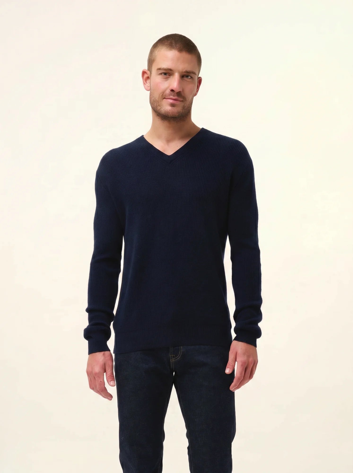 MEVRON pullover v-ausschnitt marineblau