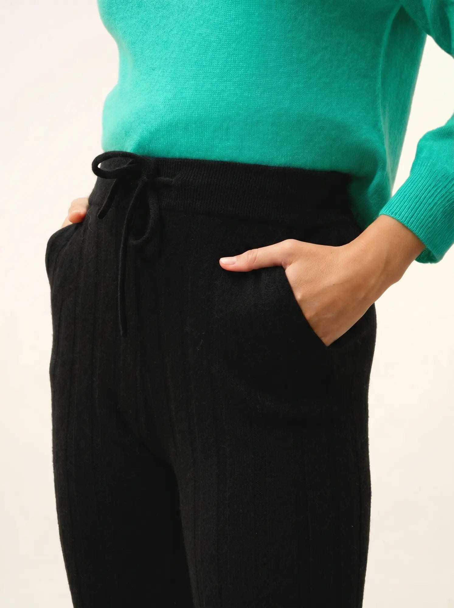 CLARISSA pantalon évasé noir
