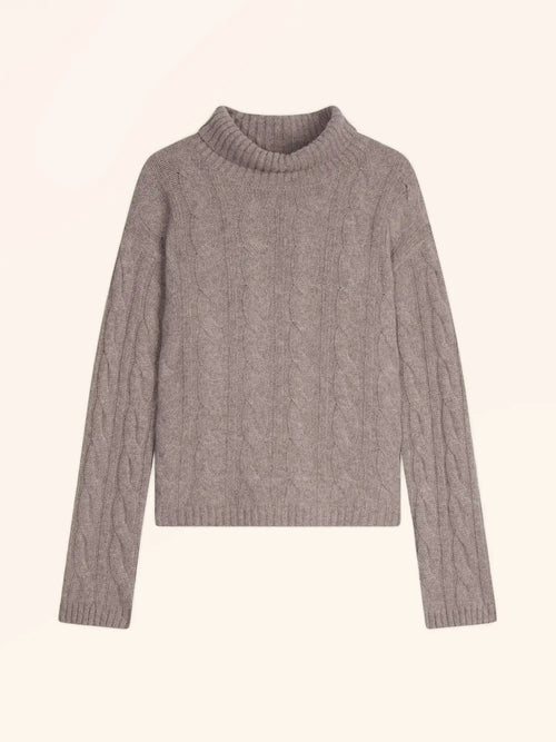 ALESSIA pull col roulé 6 fils caribou chiné
