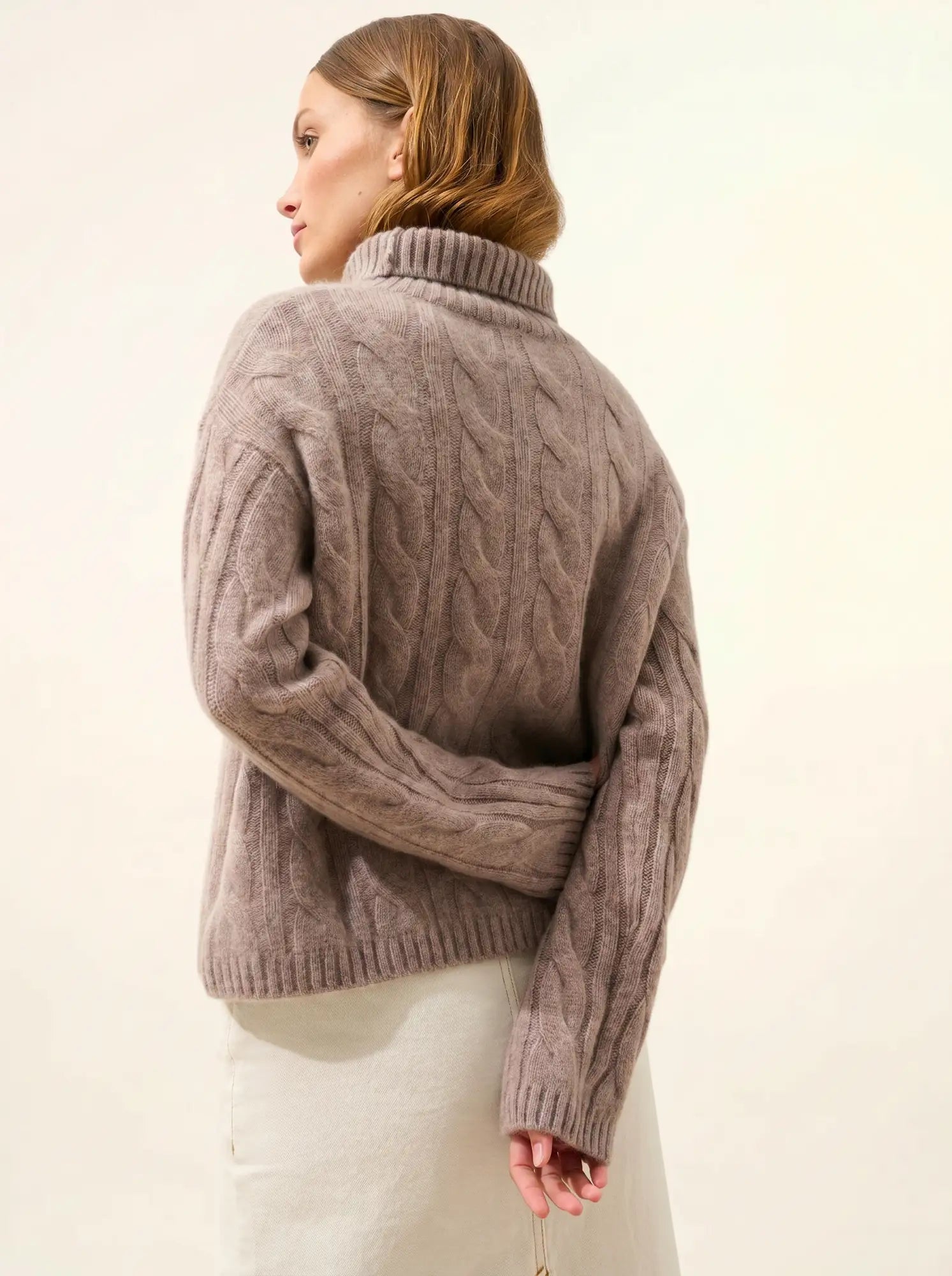 ALESSIA pullover rollkragen 6-fädig caribou meliert