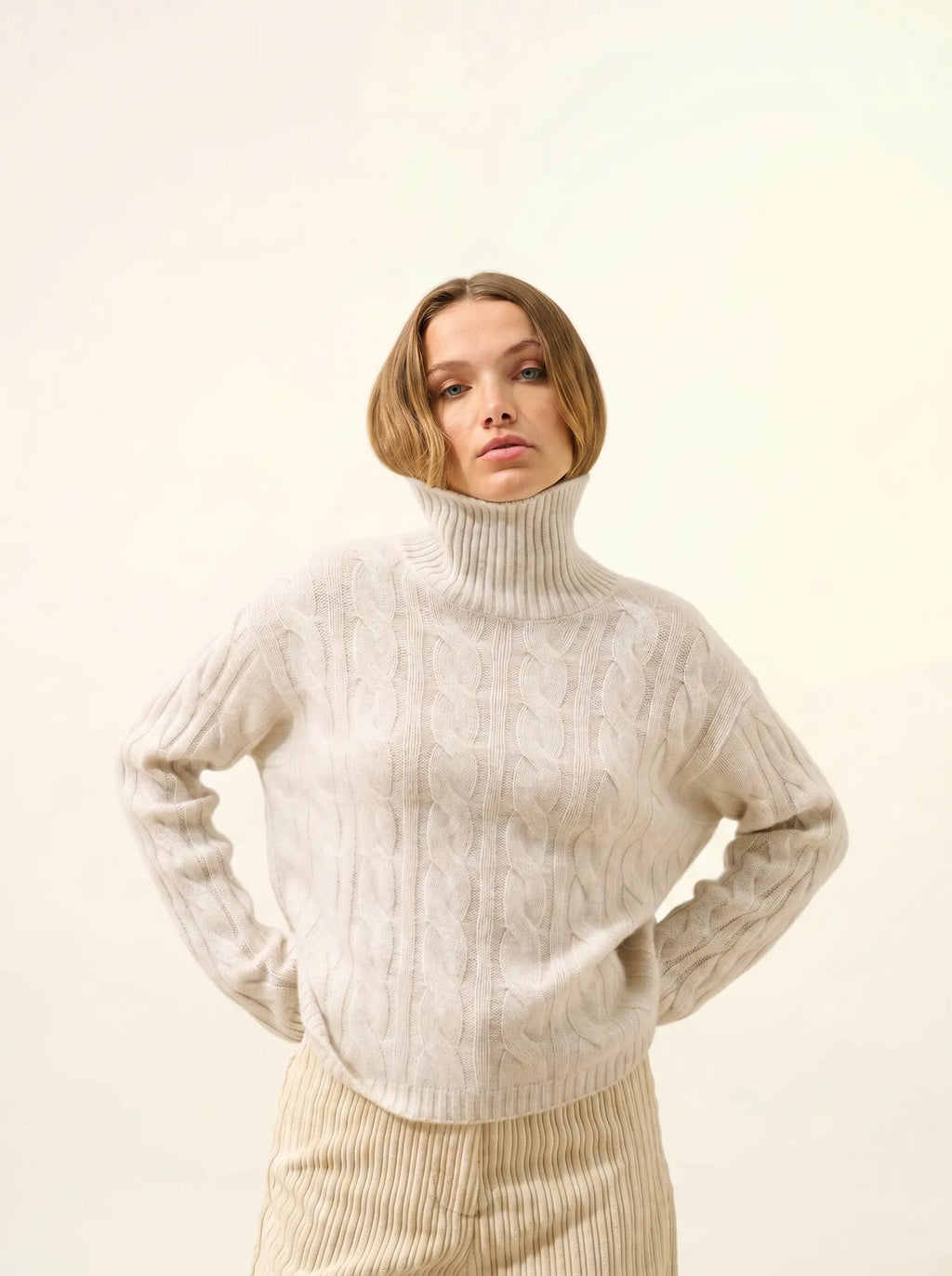 ALESSIA pullover rollkragen 6-fädig perlgrau meliert