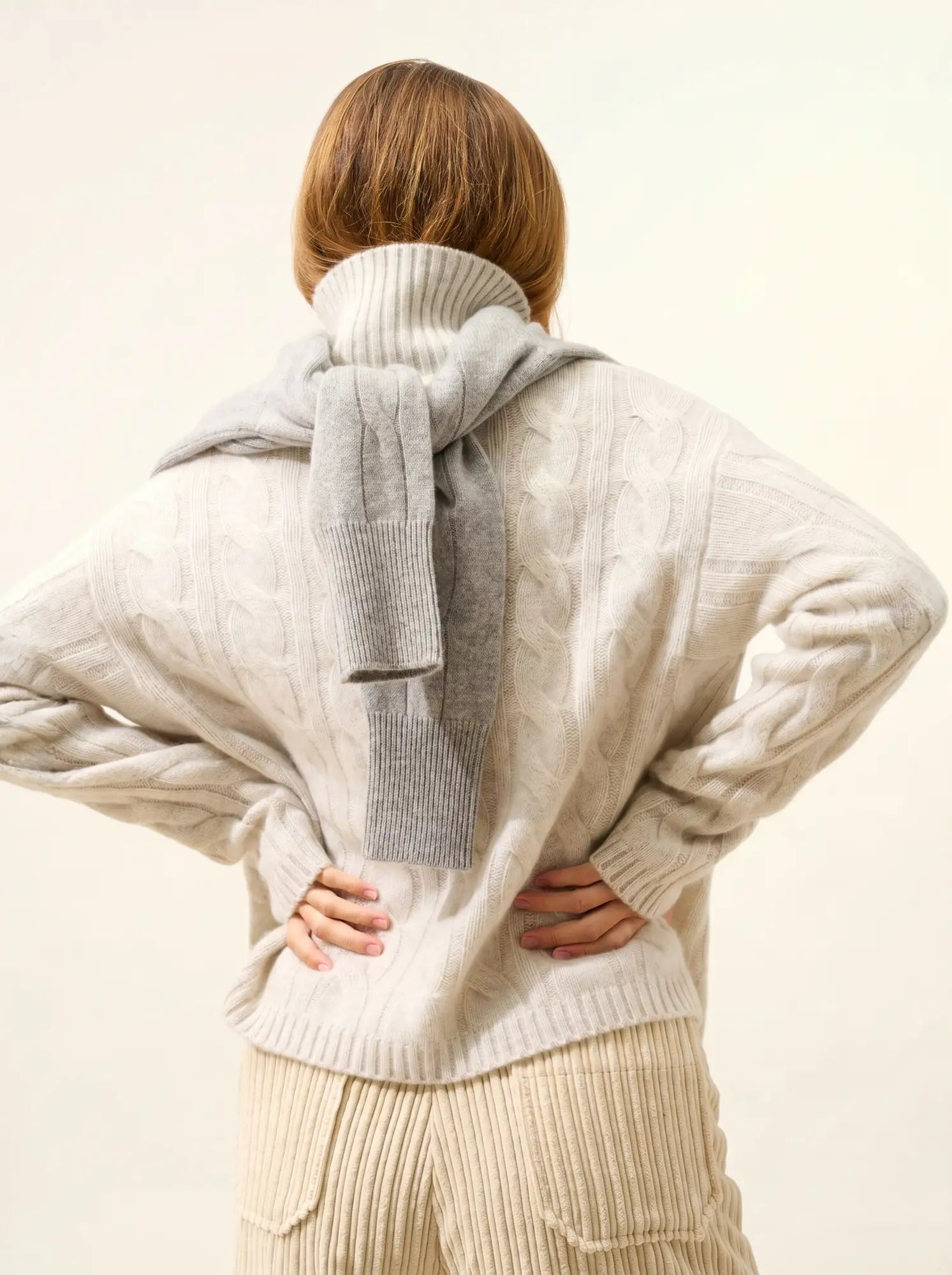 ALESSIA pullover rollkragen 6-fädig perlgrau meliert