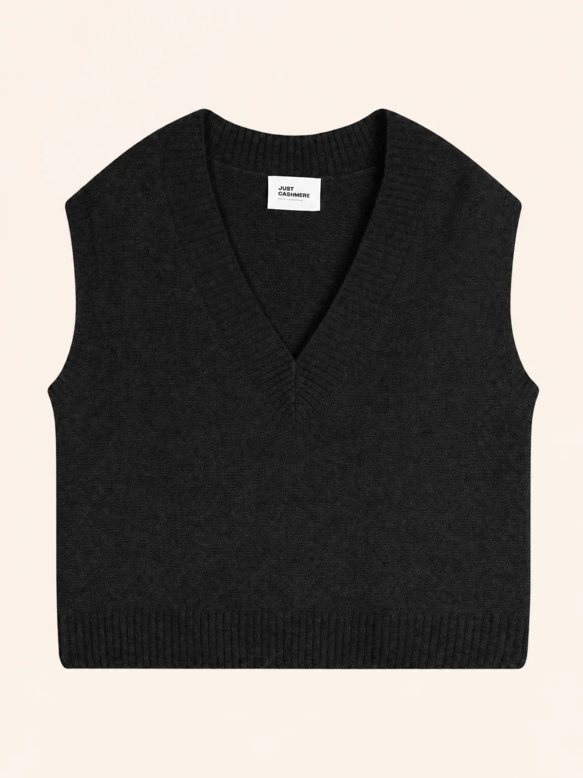 VIVIANA pullover v-ausschnitt ärmellos 4-fädig schwarz