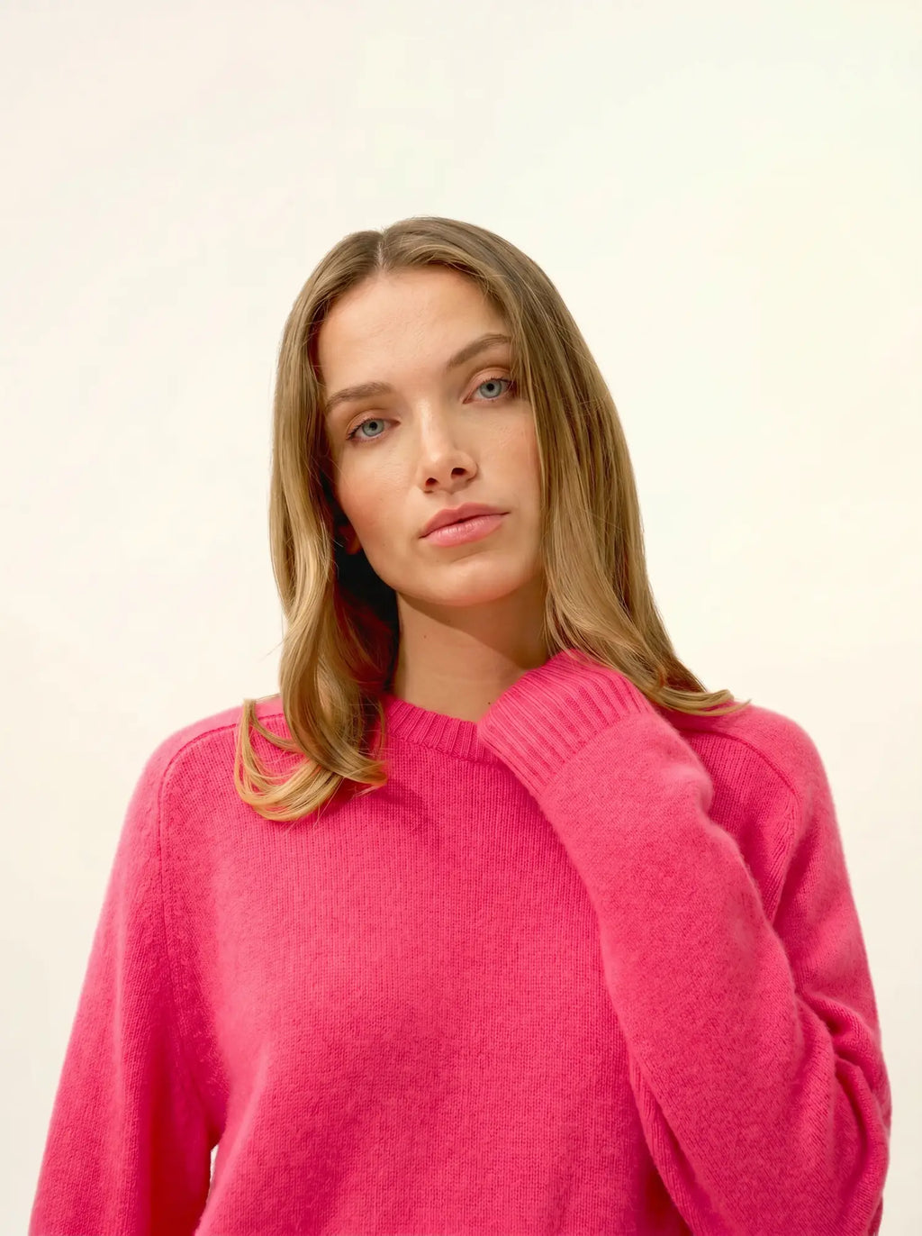 LAVINIA pullover rundhalsausschnitt 4-fädig fraise