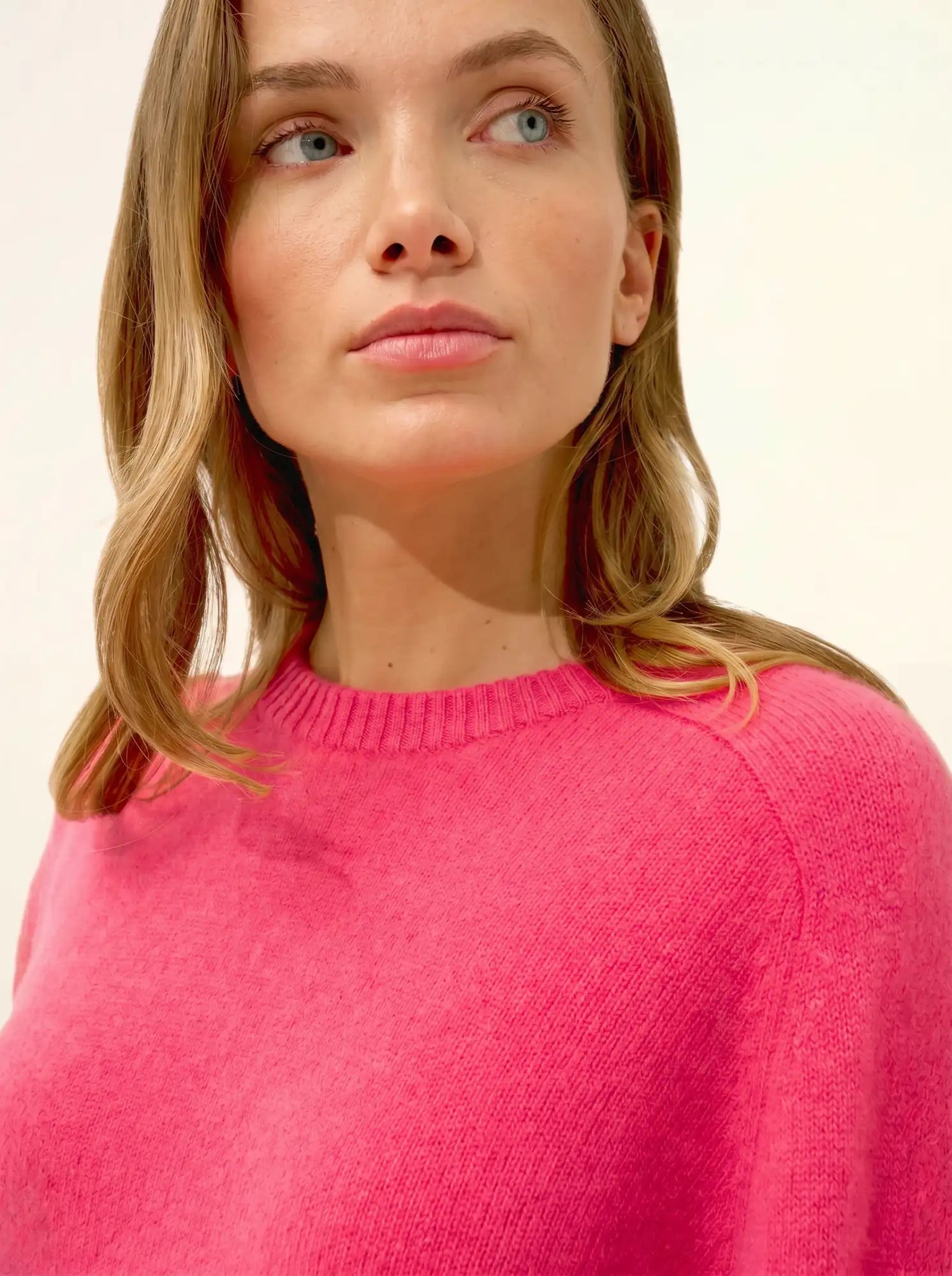 LAVINIA pullover rundhalsausschnitt 4-fädig fraise