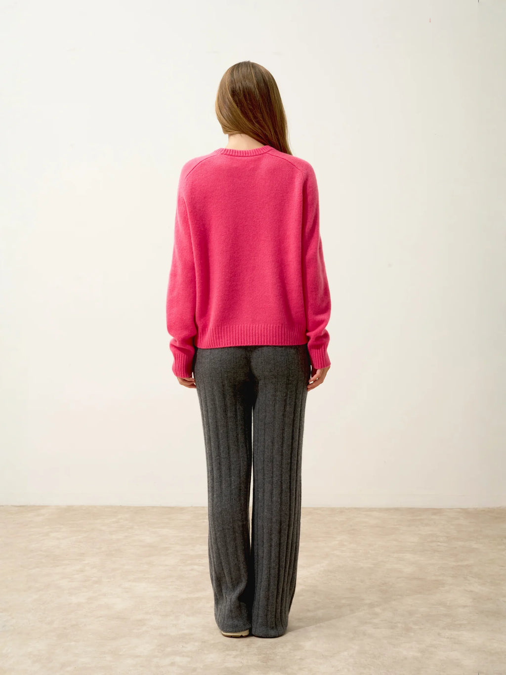 LAVINIA pullover rundhalsausschnitt 4-fädig fraise