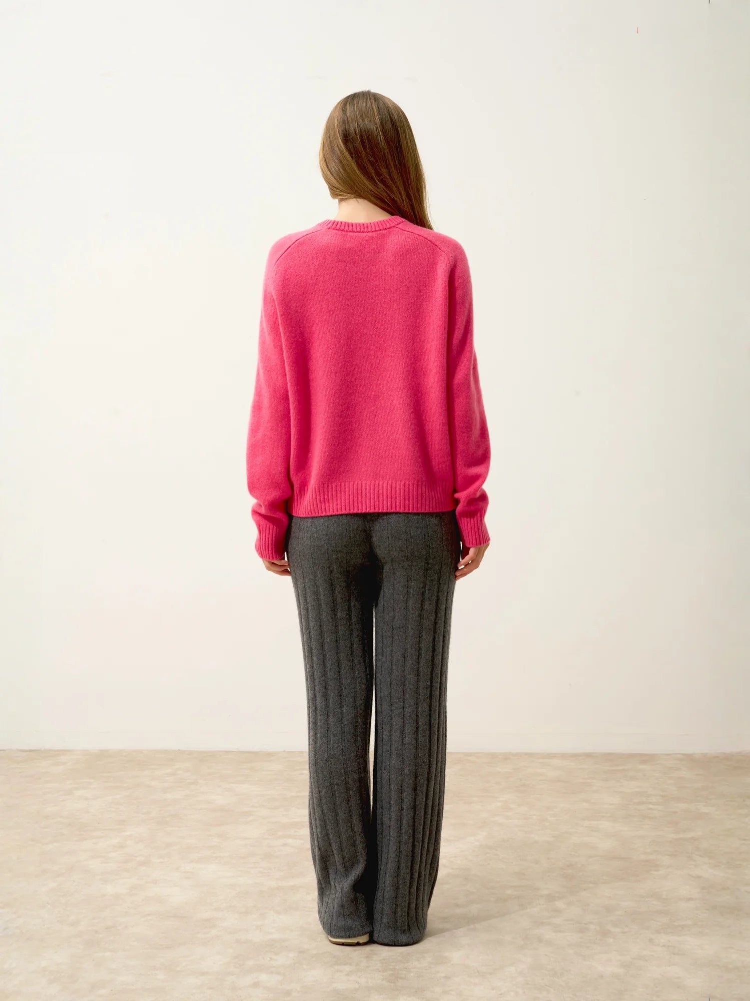LAVINIA pullover rundhalsausschnitt 4-fädig fraise
