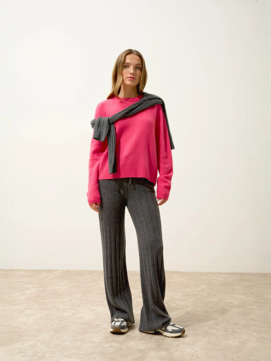 LAVINIA pullover rundhalsausschnitt 4-fädig fraise