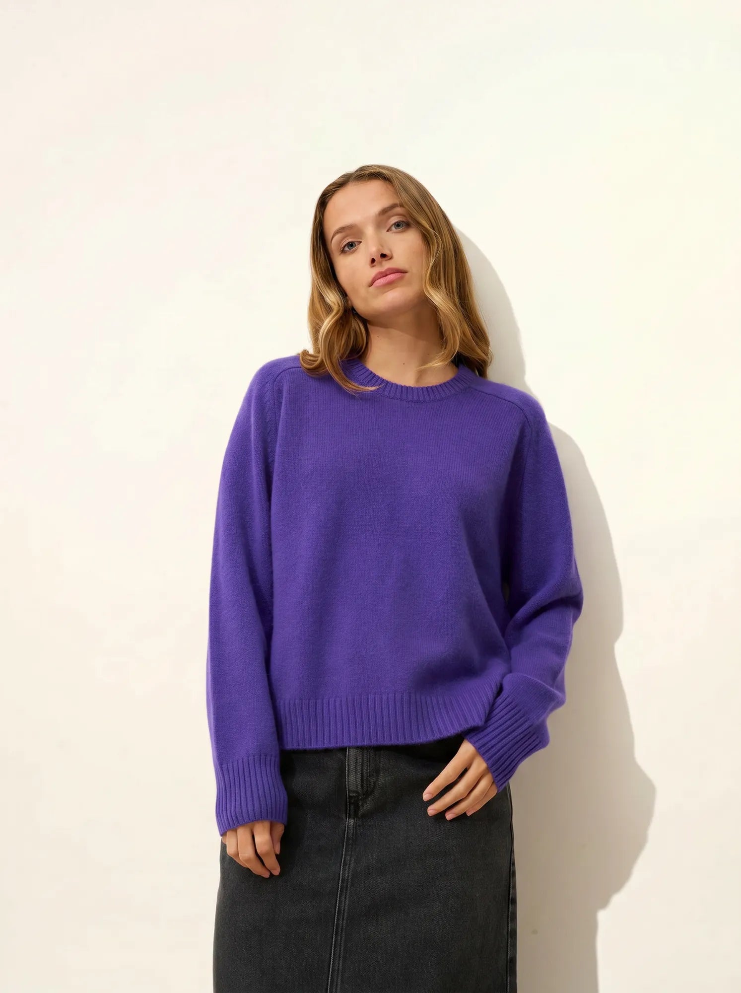 LAVINIA pullover rundhalsausschnitt 4-fädig améthyste