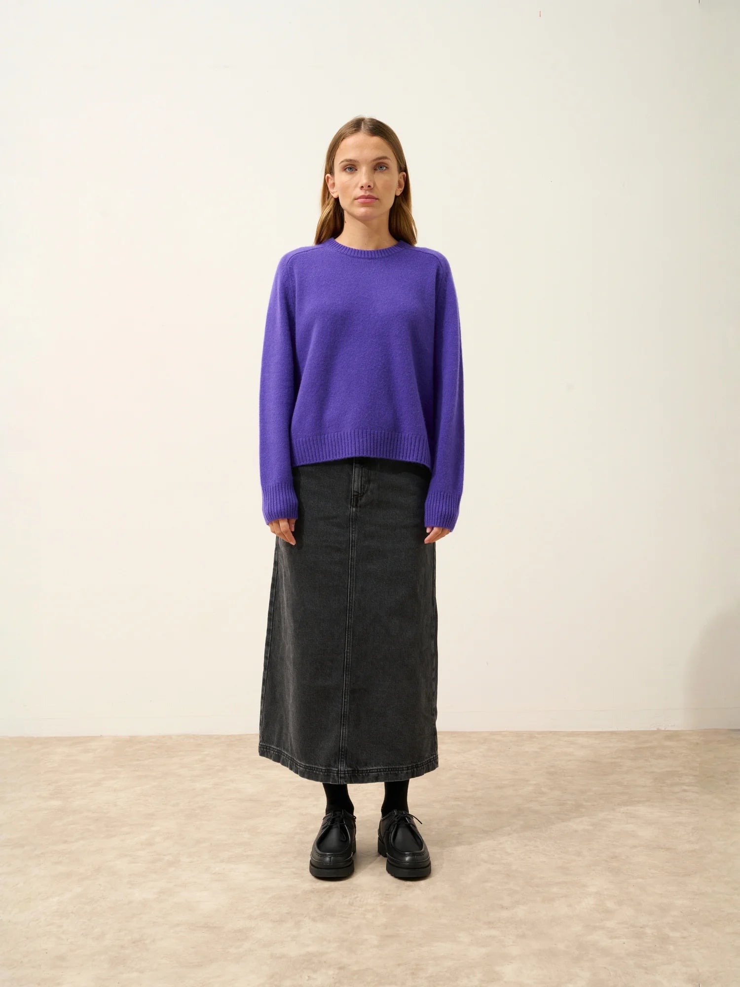 LAVINIA pullover rundhalsausschnitt 4-fädig améthyste