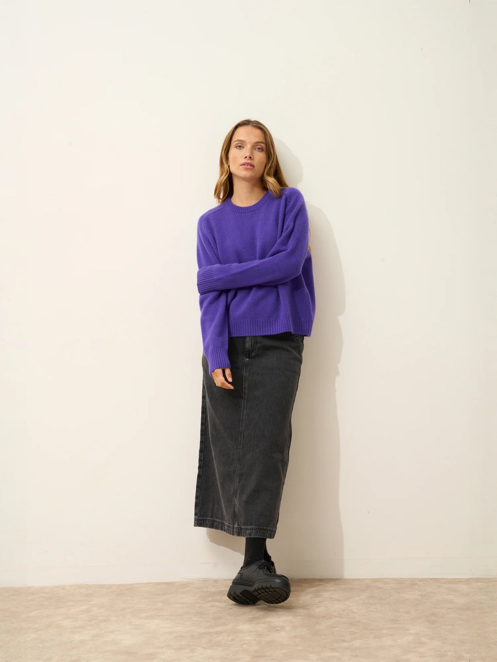 LAVINIA pullover rundhalsausschnitt 4-fädig améthyste