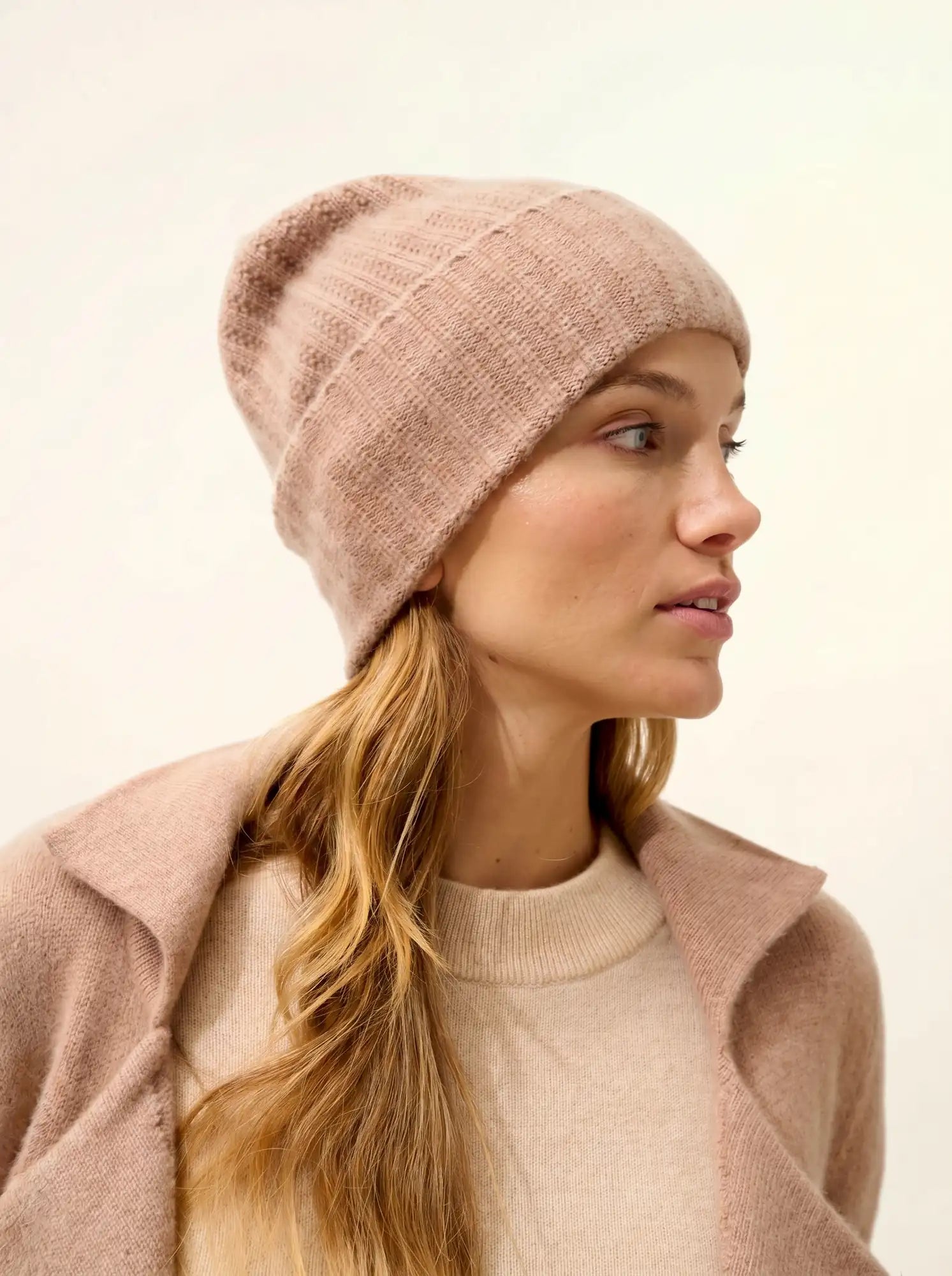 JIN mütze 6-fädig camel meliert