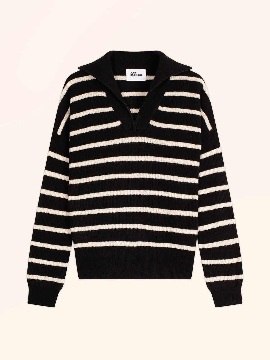 ROBINE pullover dockermütze schwarz und elfenbein