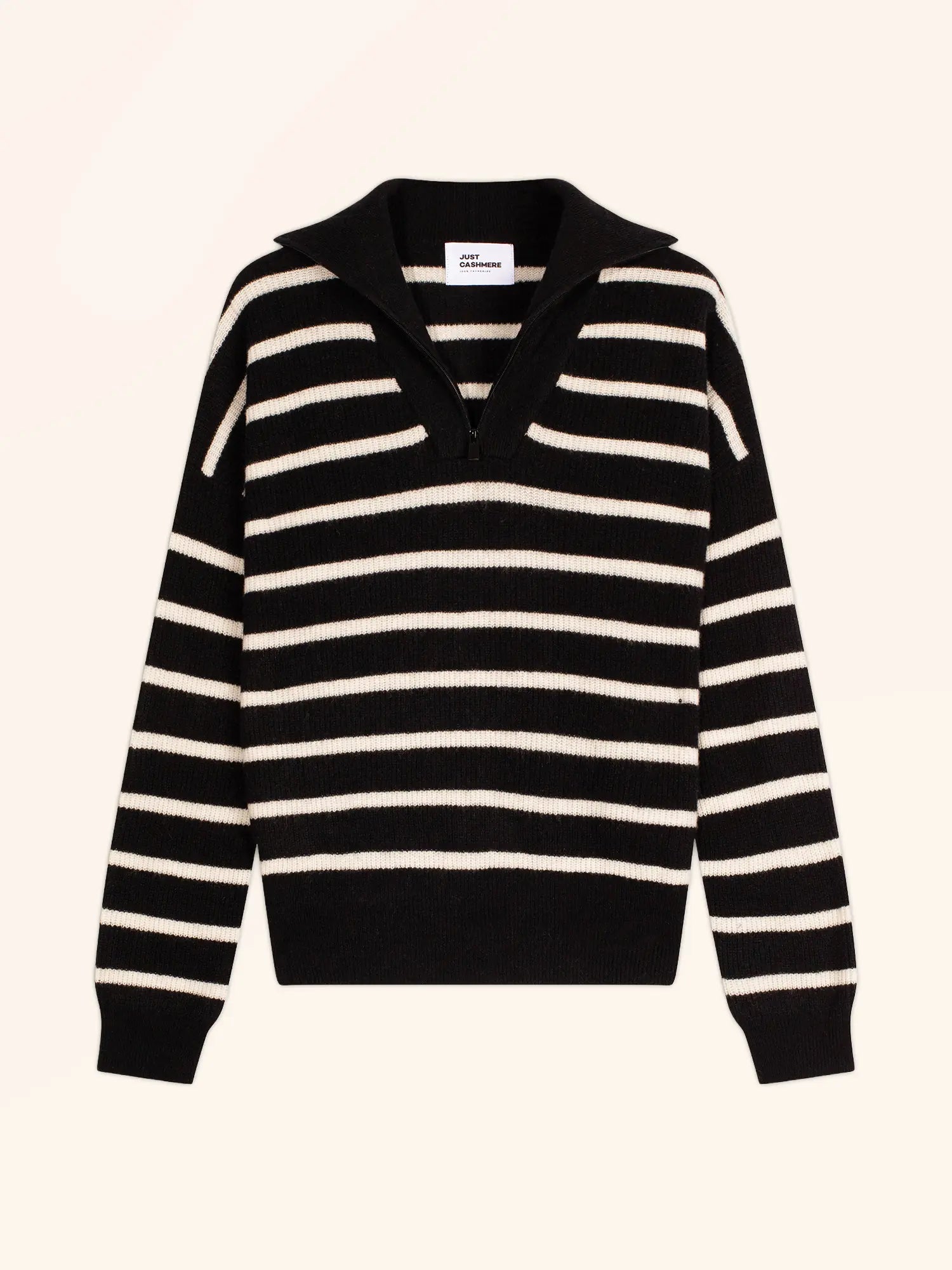 ROBINE pullover dockermütze schwarz und elfenbein