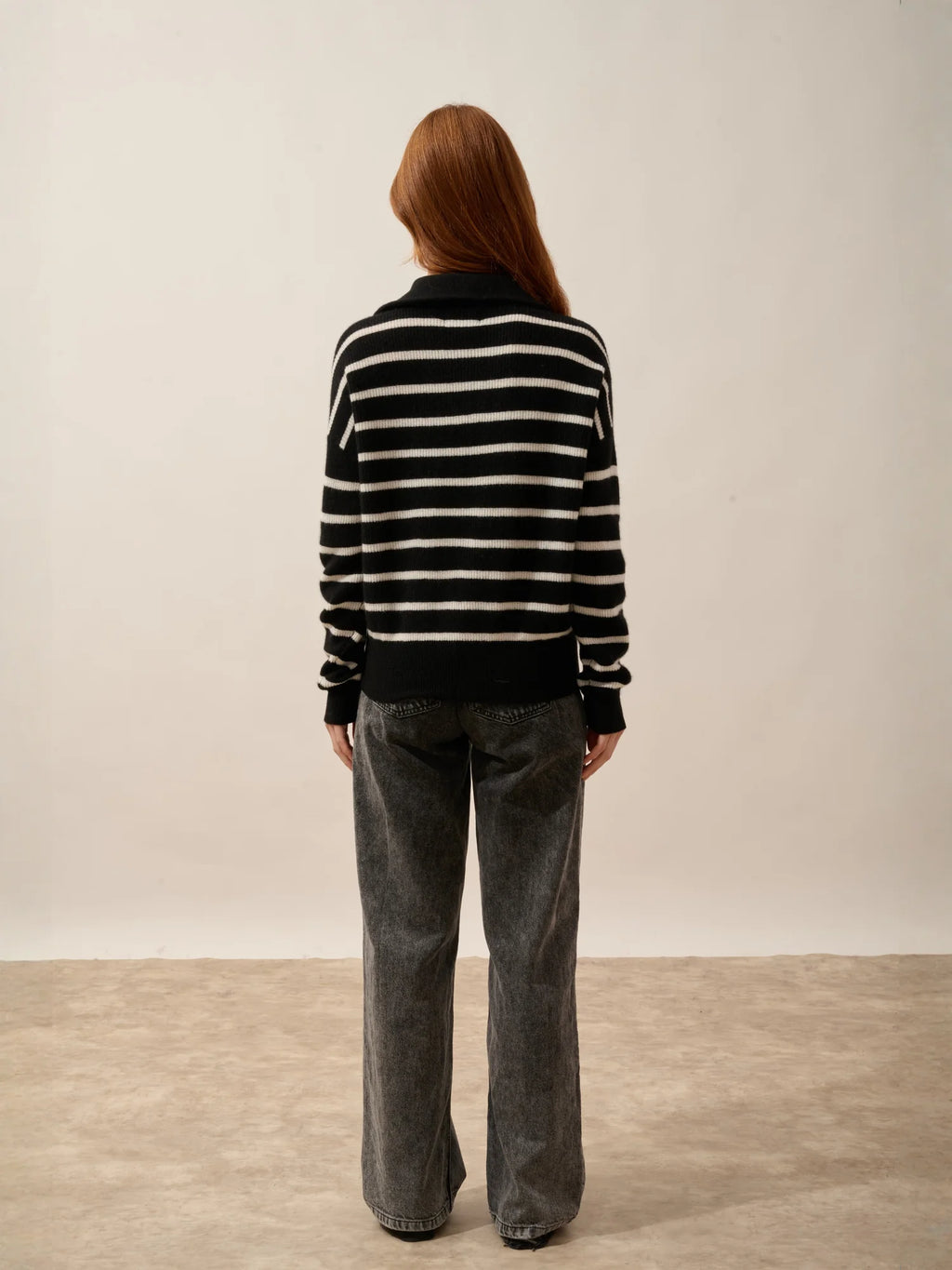 ROBINE pullover dockermütze schwarz und elfenbein