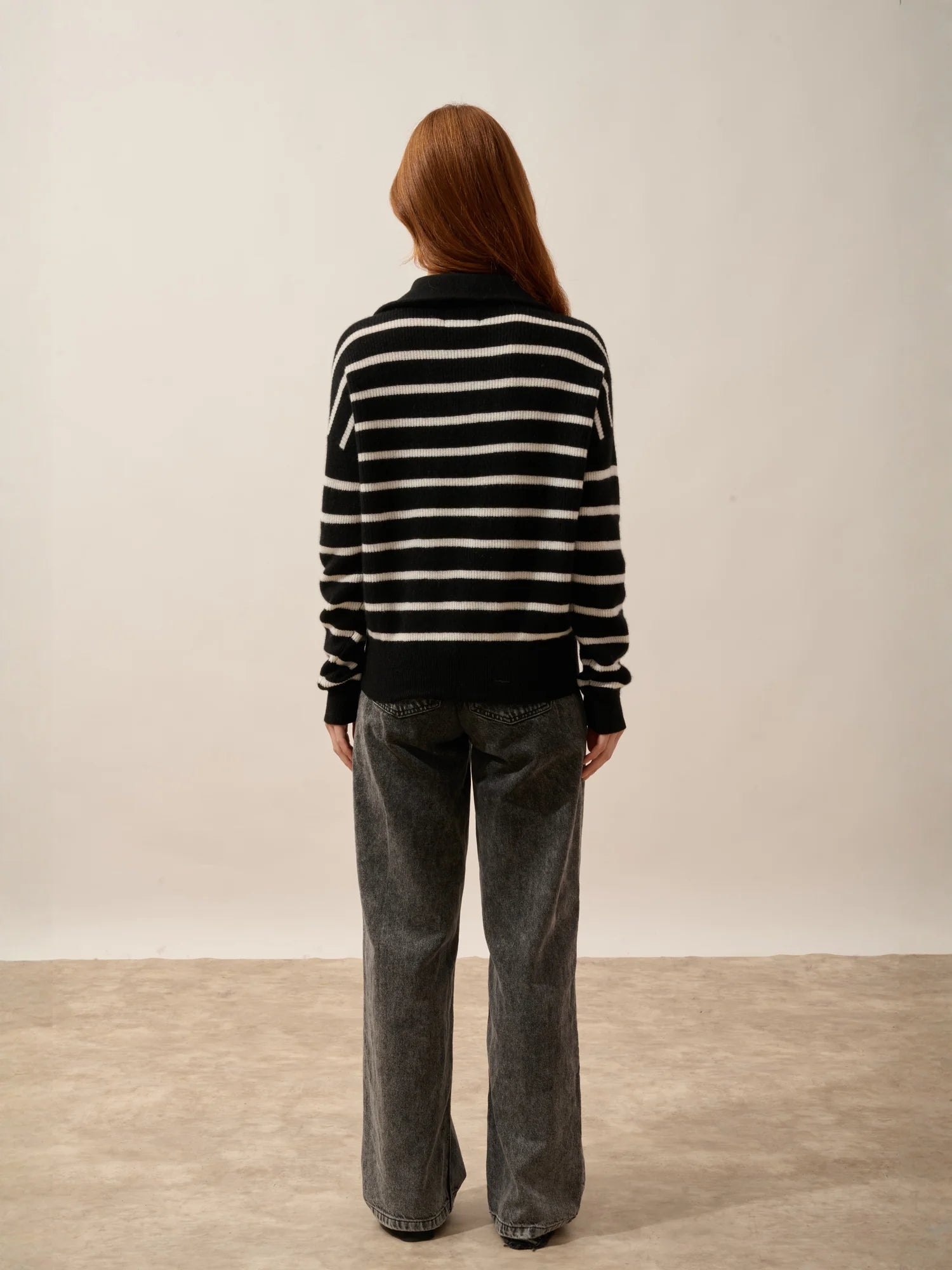 ROBINE pullover dockermütze schwarz und elfenbein