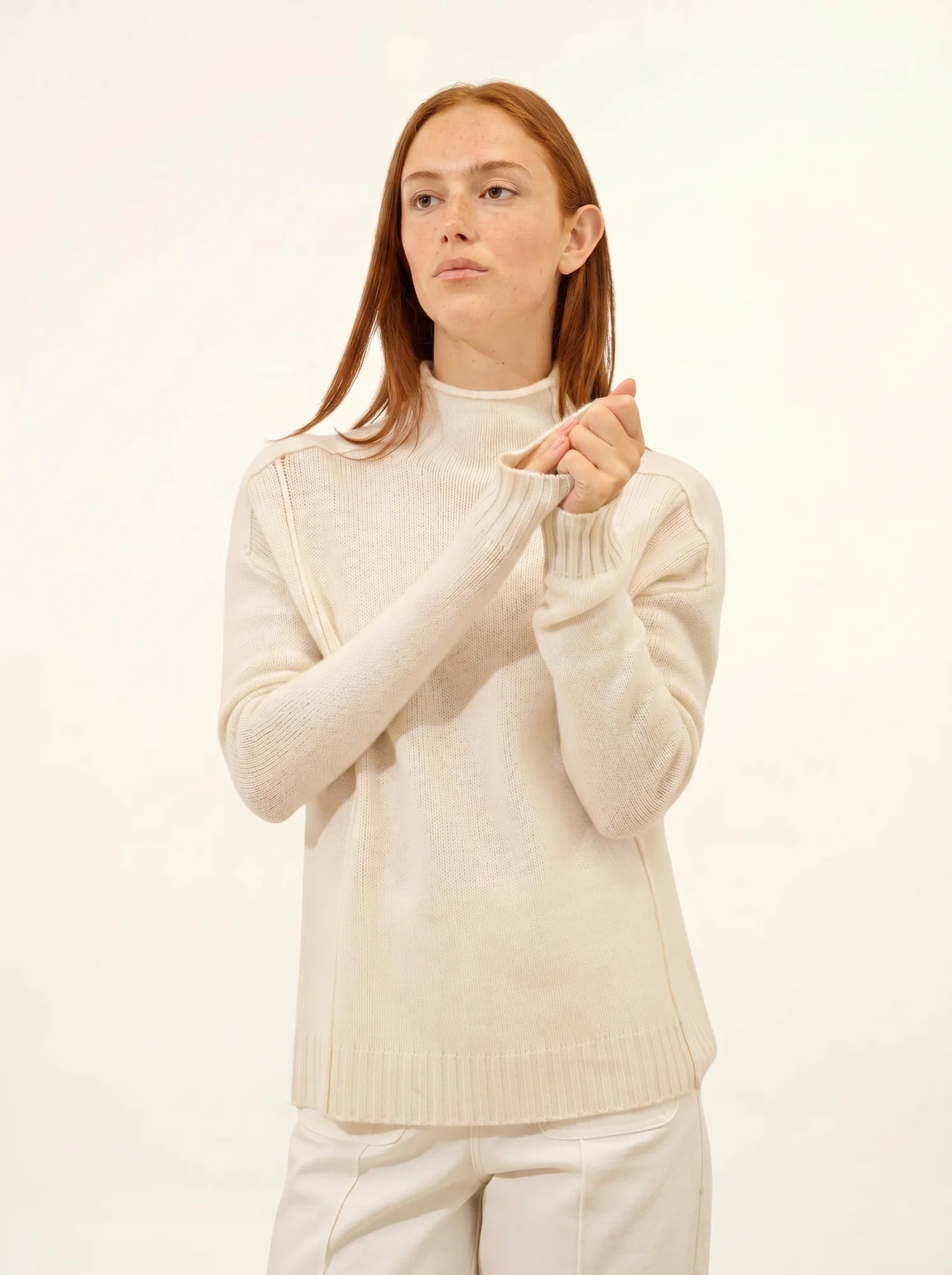 GLACIELA pullover stehkragen 4-fädig elfenbein
