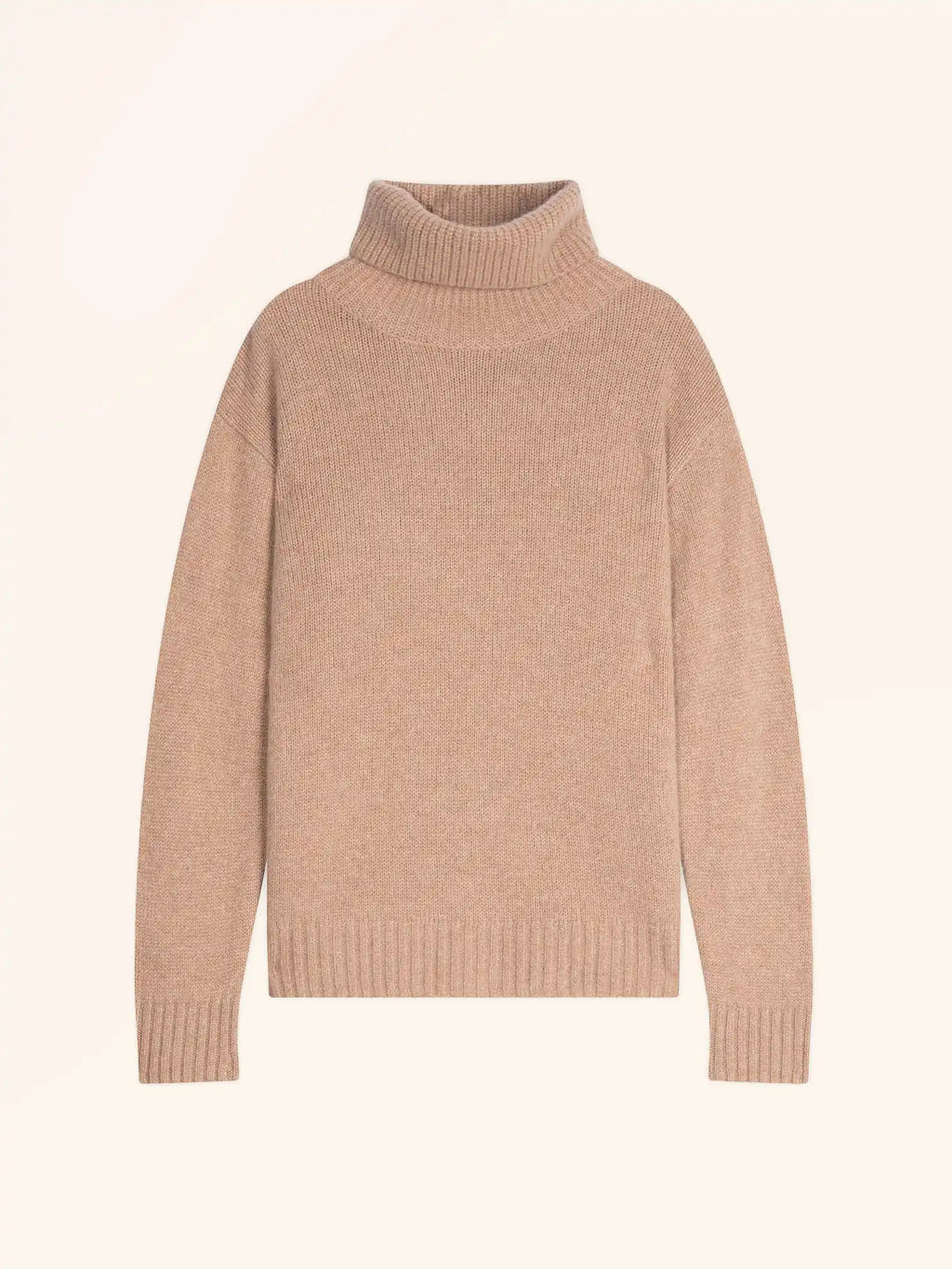 ISERIA pullover rollkragen 4-fädig camel meliert