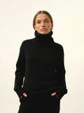 ISERIA pullover rollkragen 4-fädig schwarz