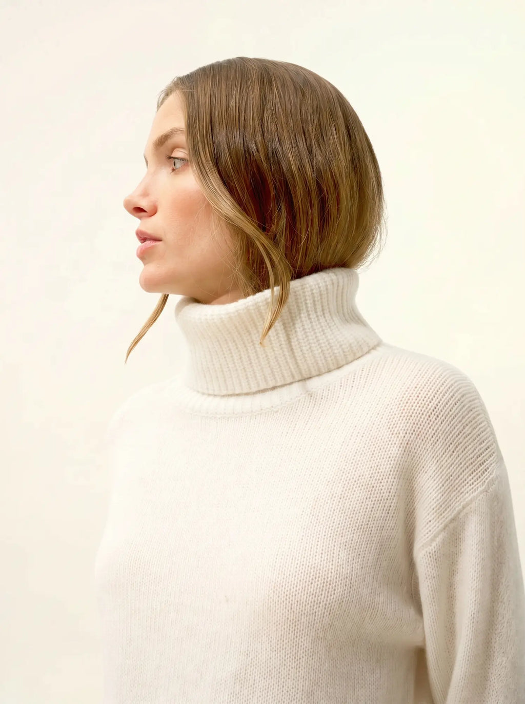 ISERIA pullover rollkragen 4-fädig elfenbein