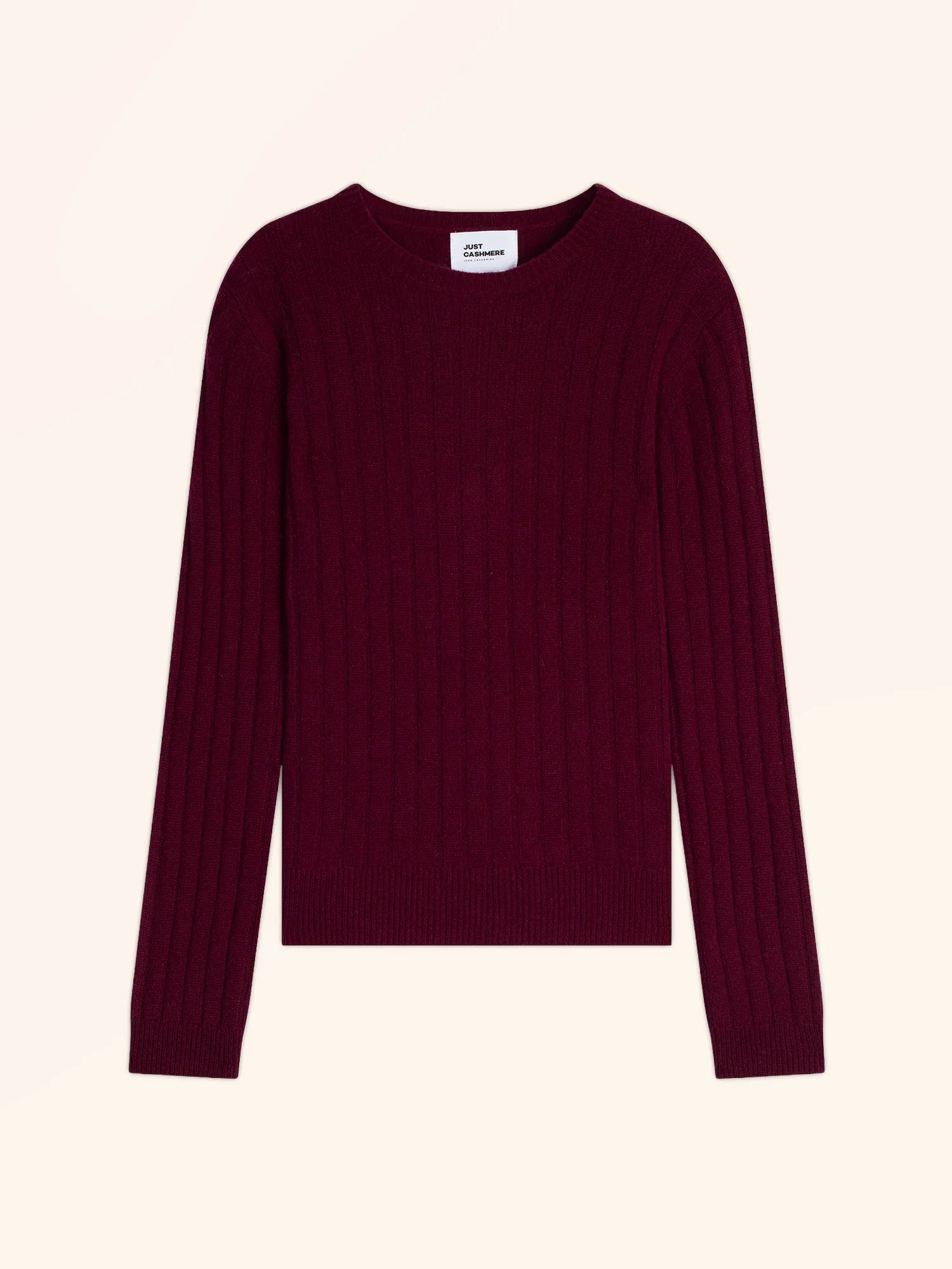 LORANA pullover rundhalsausschnitt 4-fädig bordeaux