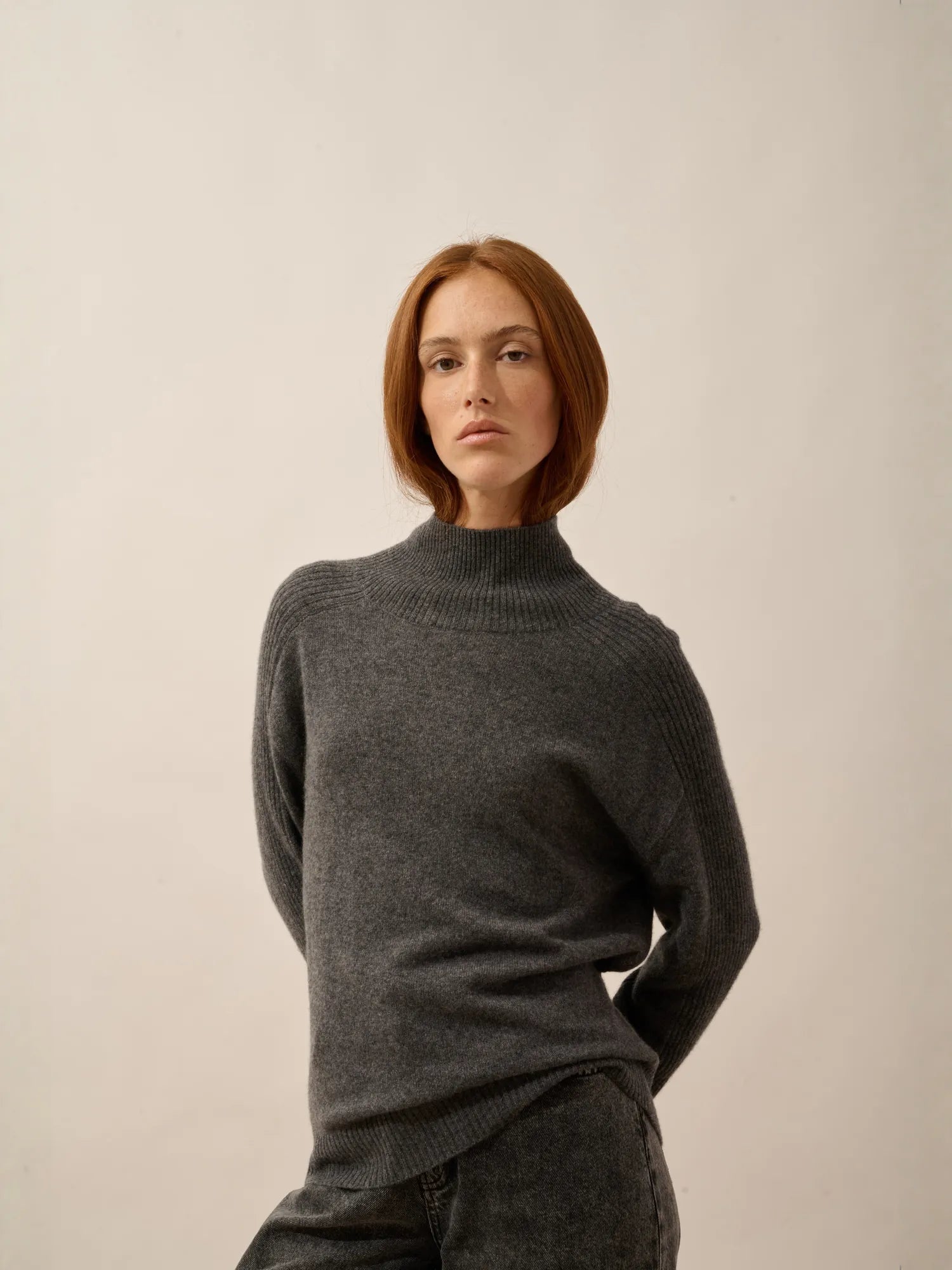 FIORINA pullover rollkragen anthrazit meliert