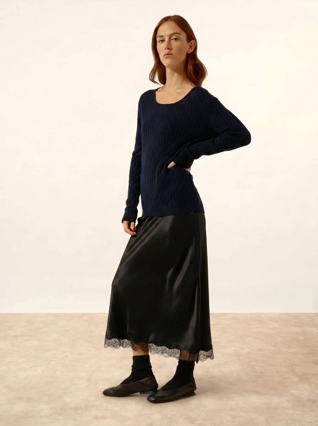 RELINA pullover u-boot-ausschnitt marineblau