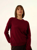 LUNERA pullover rundhalsausschnitt cranberry meliert