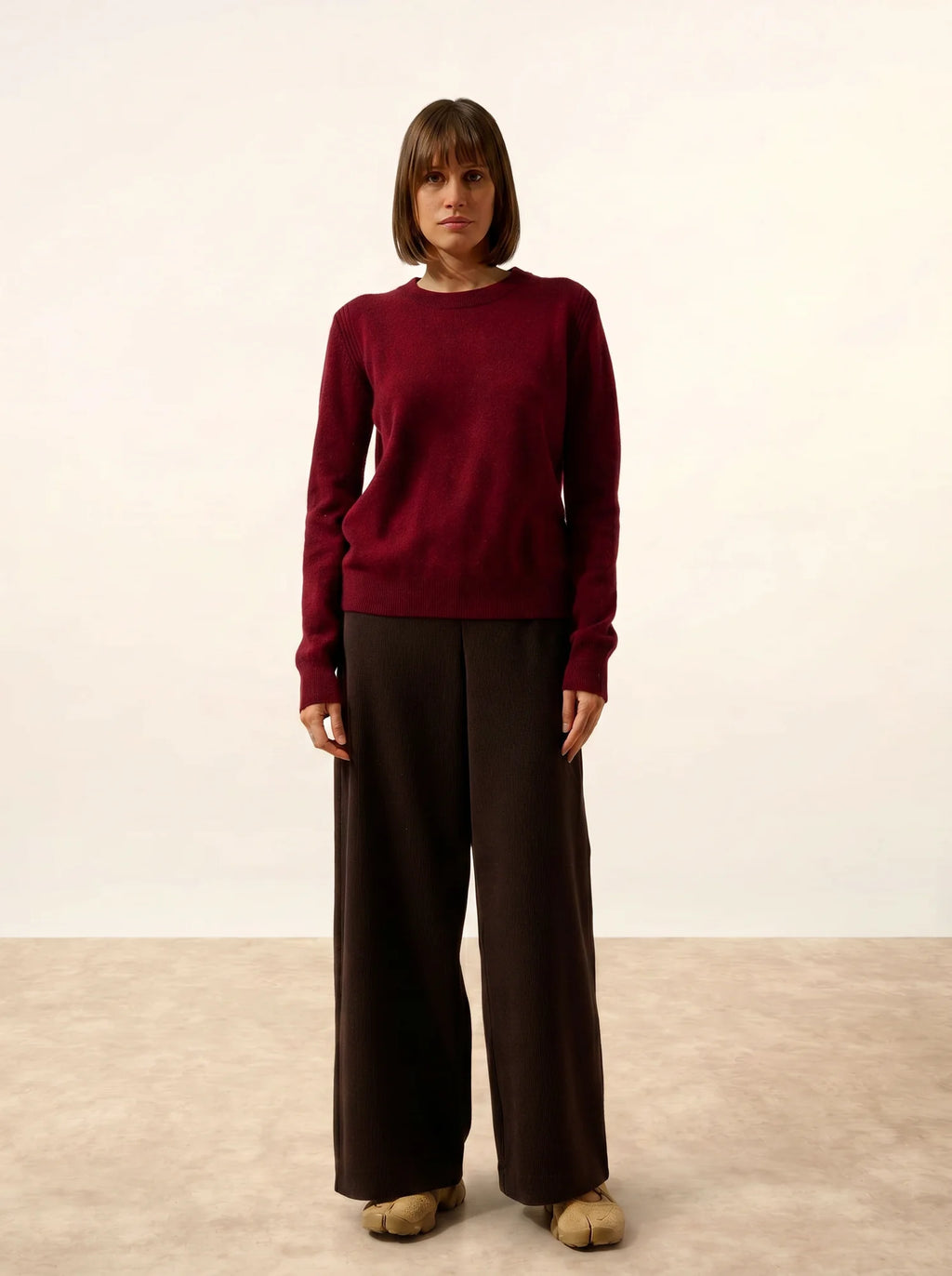LUNERA pullover rundhalsausschnitt cranberry meliert