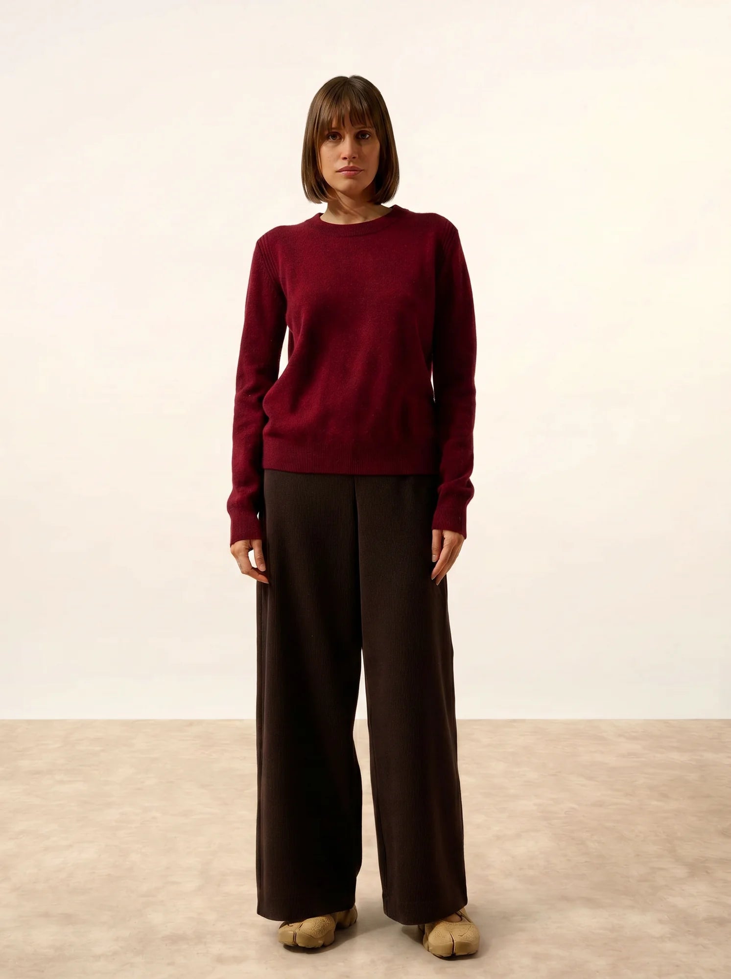 LUNERA pullover rundhalsausschnitt cranberry meliert