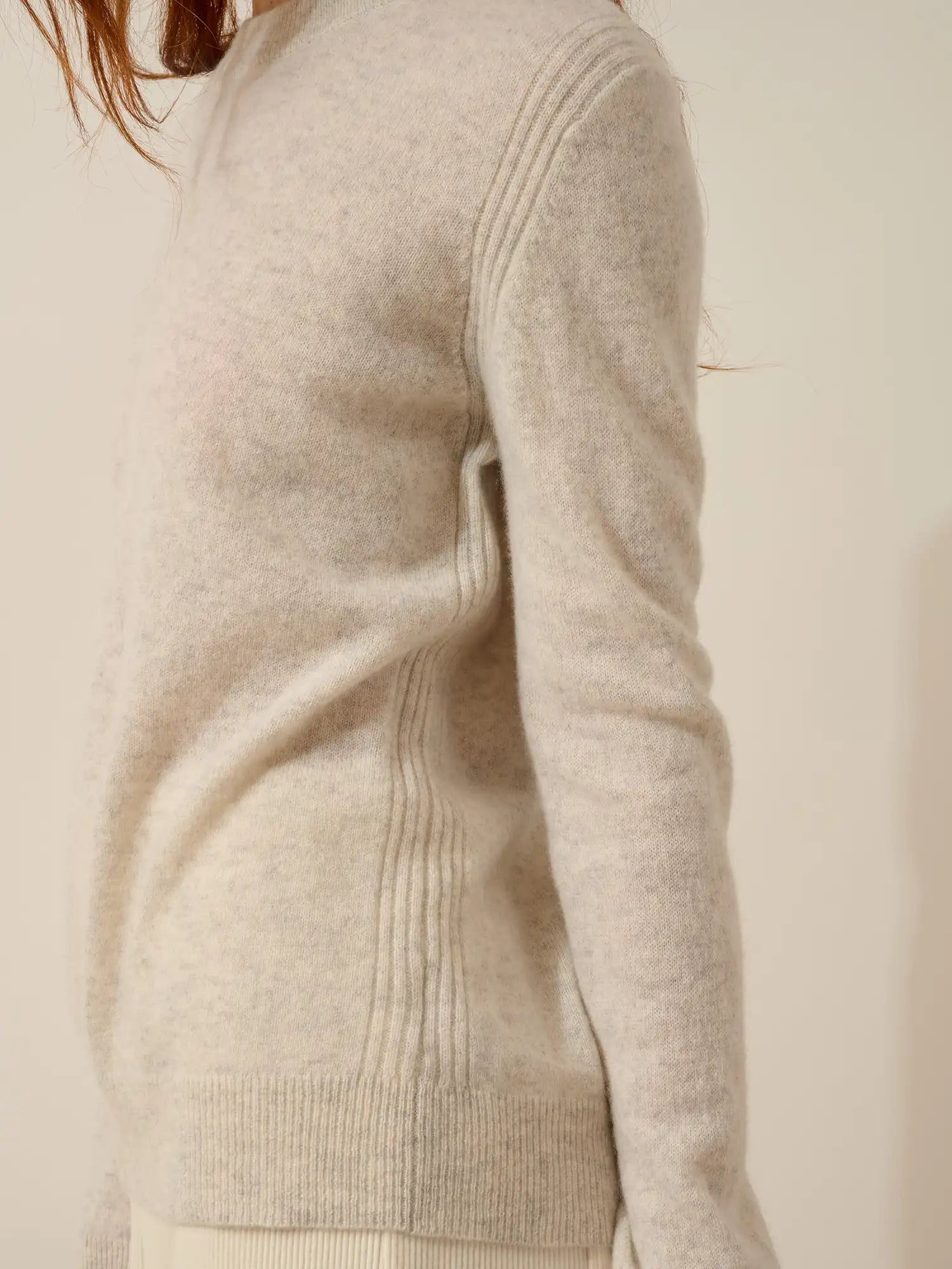 LUNERA pullover rundhalsausschnitt perlgrau meliert