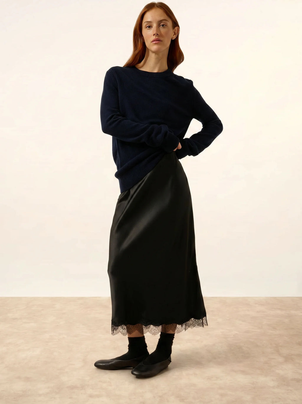 LUNERA pullover rundhalsausschnitt marineblau