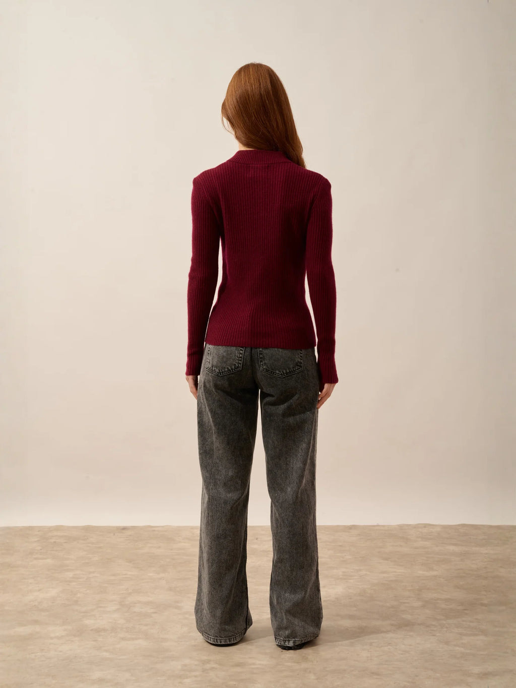 CASSILDA pullover dockermütze bordeaux und anthrazit meliert