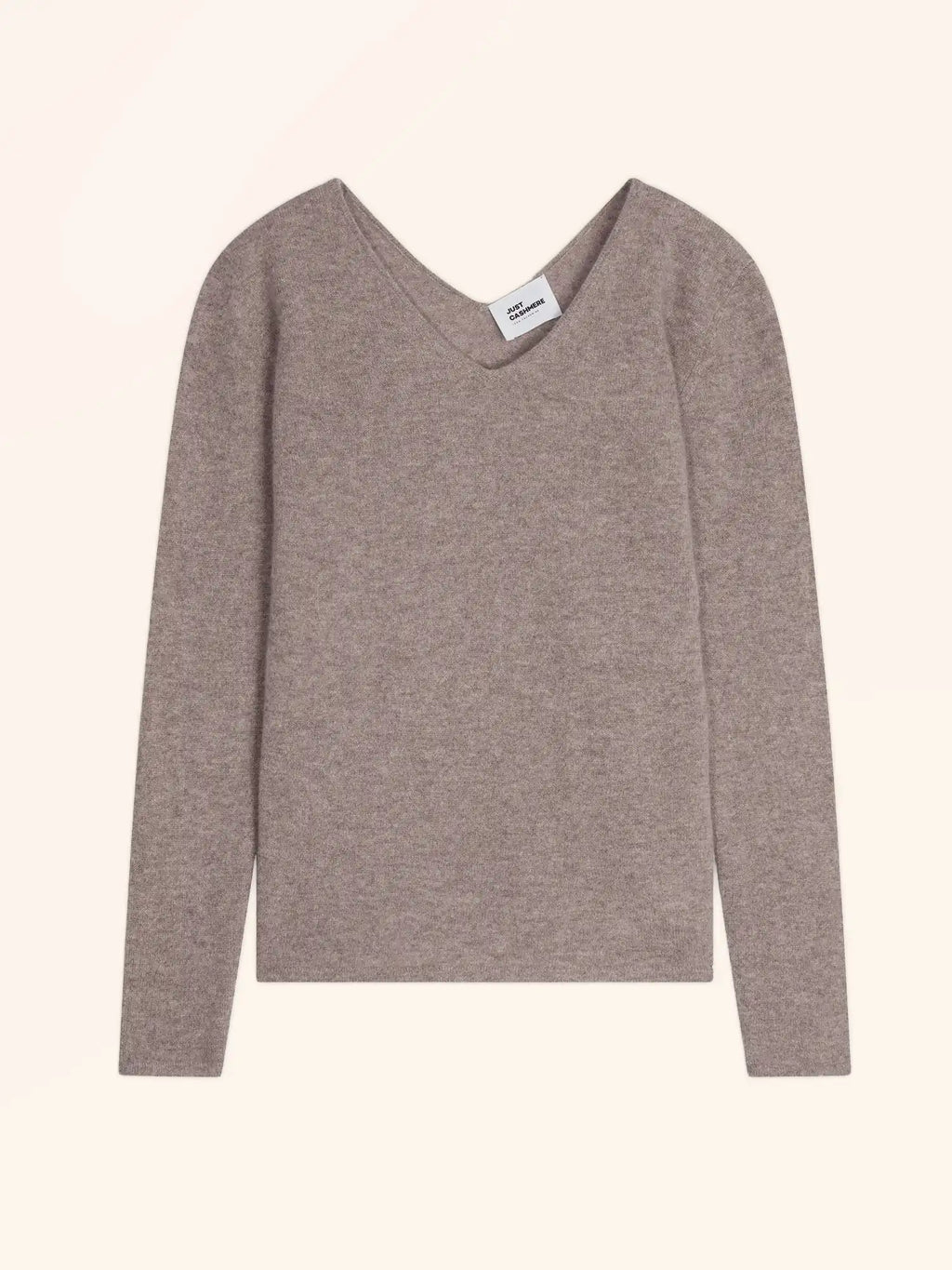 MIRELLA pullover v-ausschnitt vorne und hinten caribou meliert