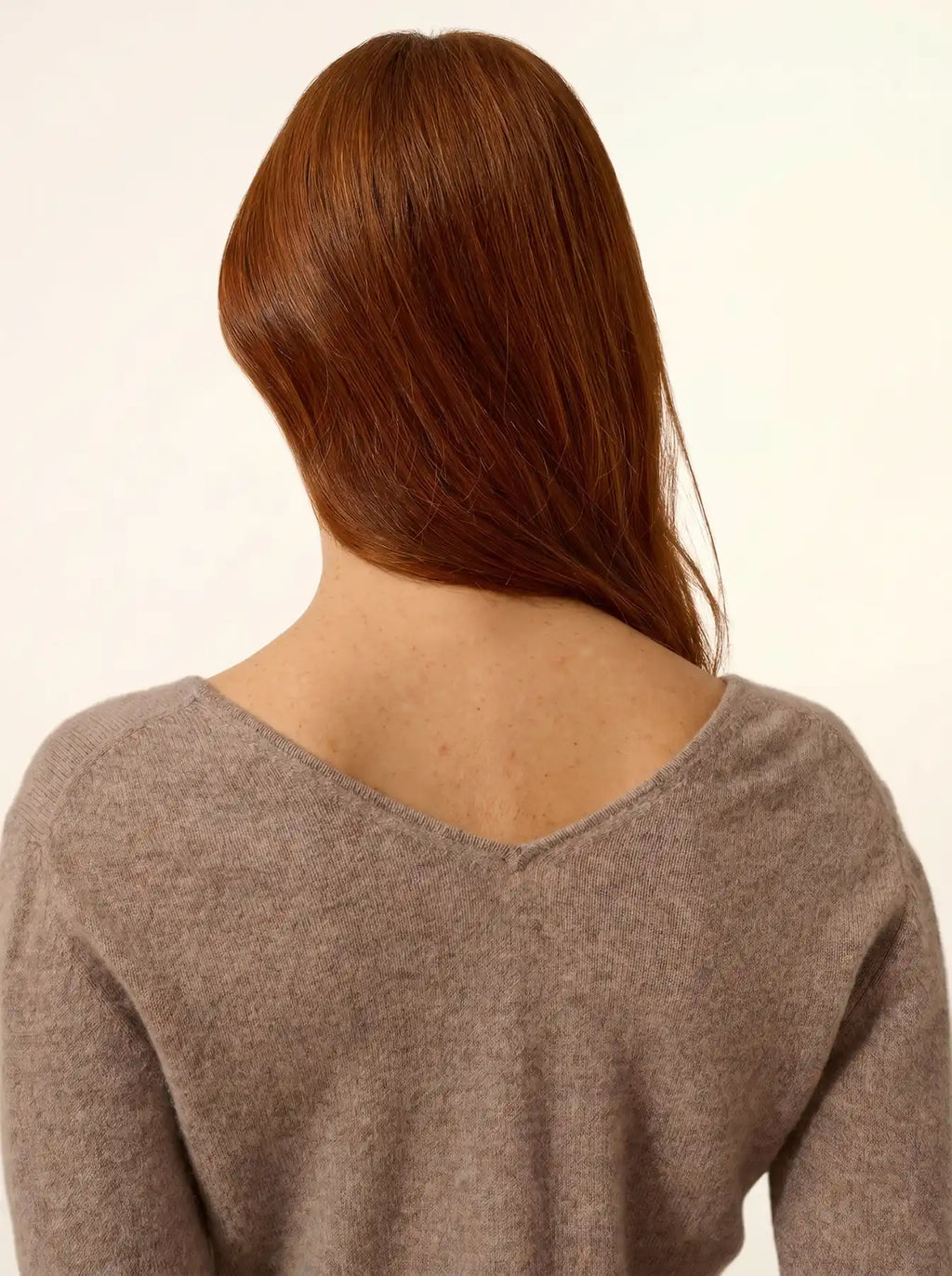 MIRELLA pullover v-ausschnitt vorne und hinten caribou meliert