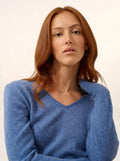 MIRELLA pullover v-ausschnitt vorne und hinten blau denim