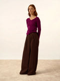 MIRELLA pullover v-ausschnitt vorne und hinten pflaume